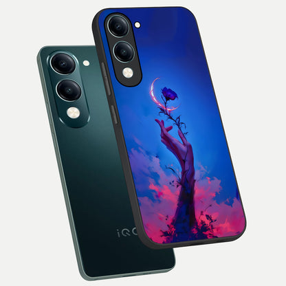  Mystic Hand phone case for iQOO Z10 Lite showing premium glass back cover with detailed artwork