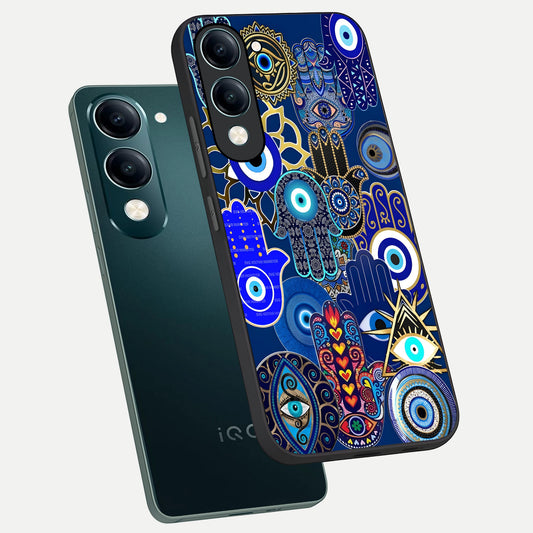  Mystic Palm Guard phone case for iQOO Z10 Lite showing premium glass back cover with detailed artwork