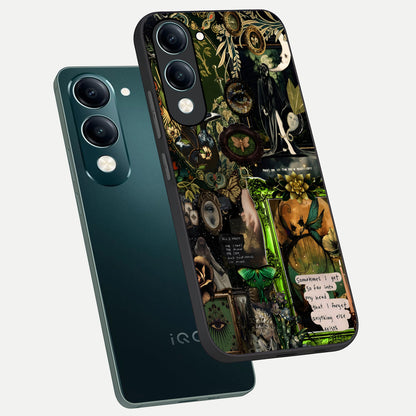 Mystic Woods Secret phone case for iQOO Z10 lite showing premium glass back cover with detailed artwork