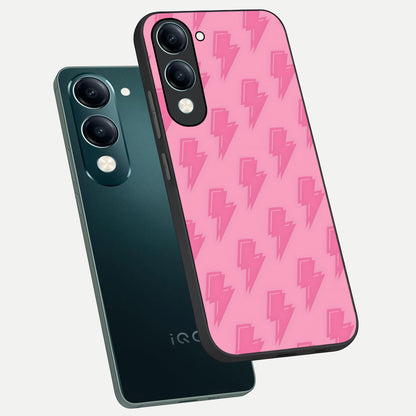  Pink Moo Magic phone case for iQOO Z10 lite showing premium glass back cover with detailed artwork