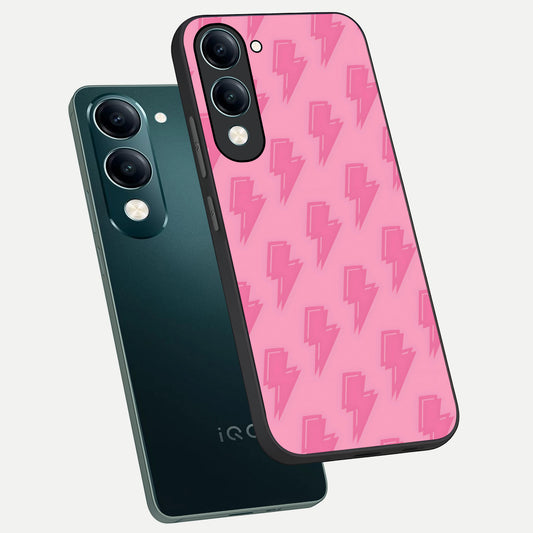  Pink Moo Magic phone case for iQOO Z10 lite showing premium glass back cover with detailed artwork