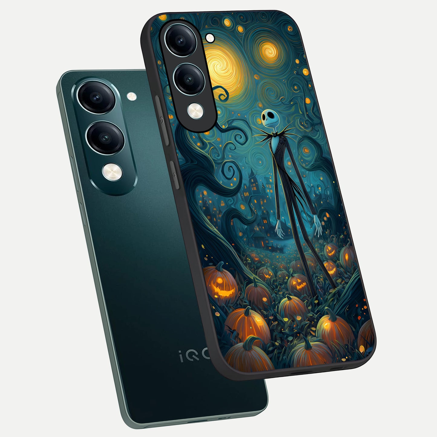  Pumpkin Moonlight Tale phone case for iQOO Z10 lite showing premium glass back cover with detailed artwork