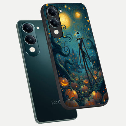  Pumpkin Moonlight Tale phone case for iQOO Z10 lite showing premium glass back cover with detailed artwork