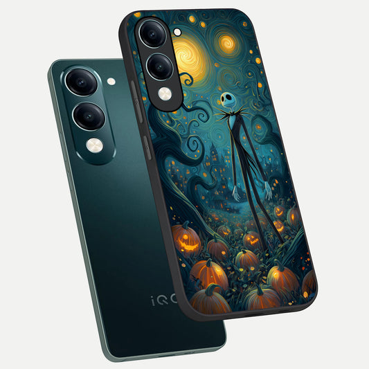  Pumpkin Moonlight Tale phone case for iQOO Z10 lite showing premium glass back cover with detailed artwork
