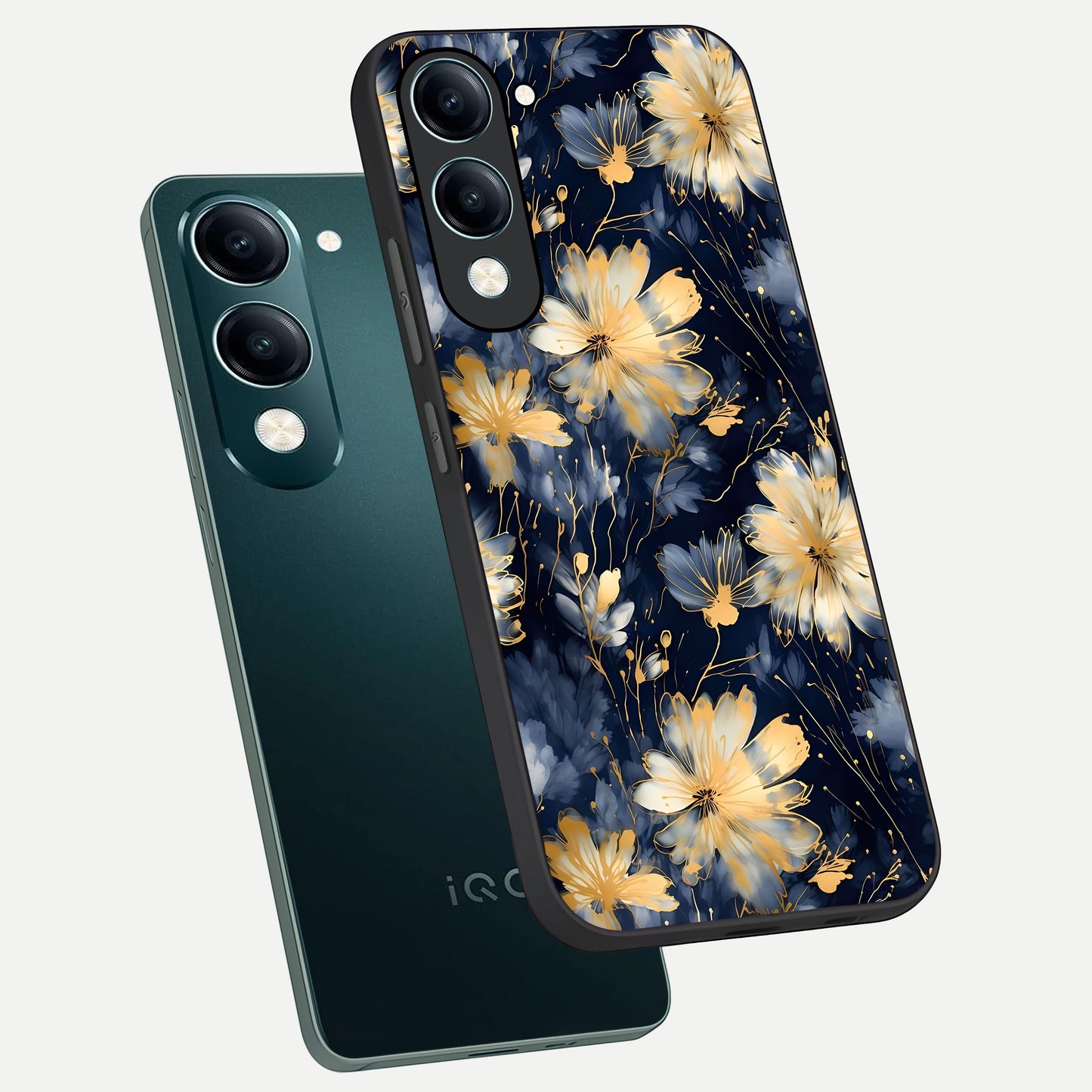  Royal Petal Dream phone case for iQOO Z10 Lite showing premium glass back cover with detailed artwork