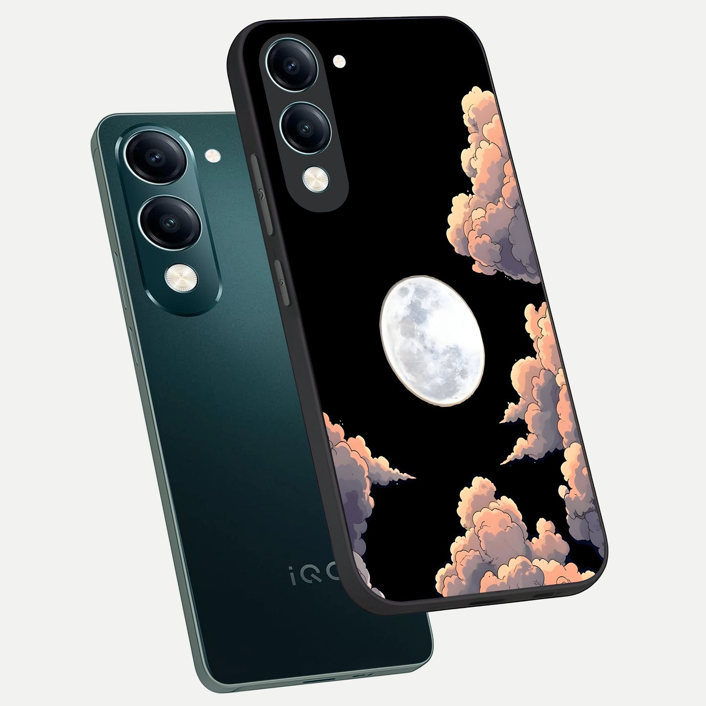  Shade Cloud Moon phone case for iQOO Z10 Lite showing premium glass back cover with detailed artwork