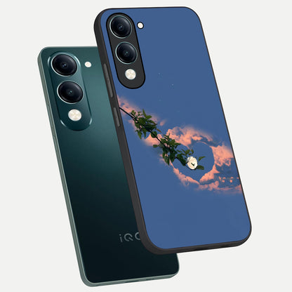  Sky Under Tree phone case for iQOO Z10 Lite showing premium glass back cover with detailed artwork