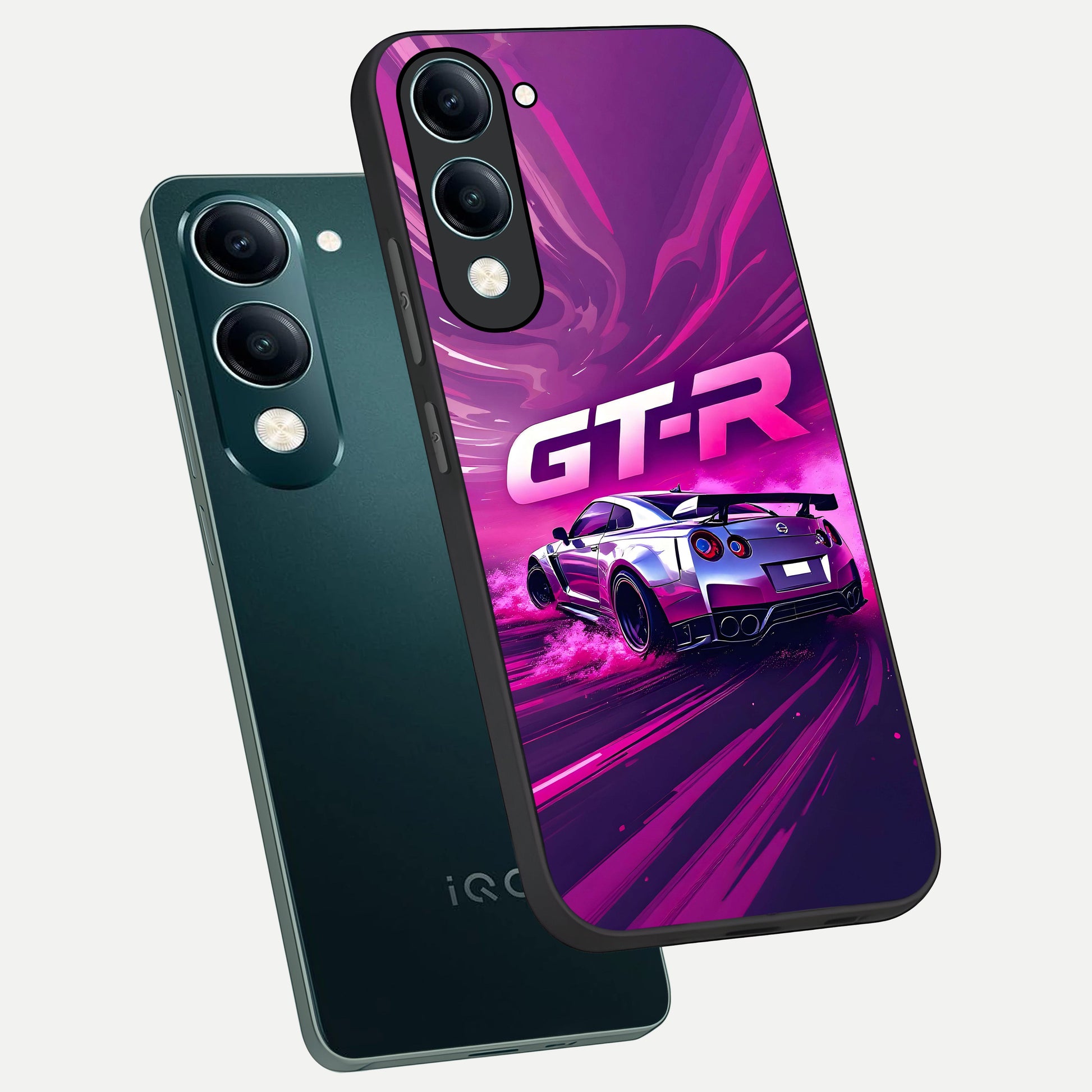  Speed Drift Legend phone case for iQOO Z10 lite showing premium glass back cover with detailed artwork