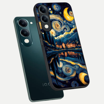  Starry Sky Serenity phone case for iQOO Z10 Lite showing premium glass back cover with detailed artwork