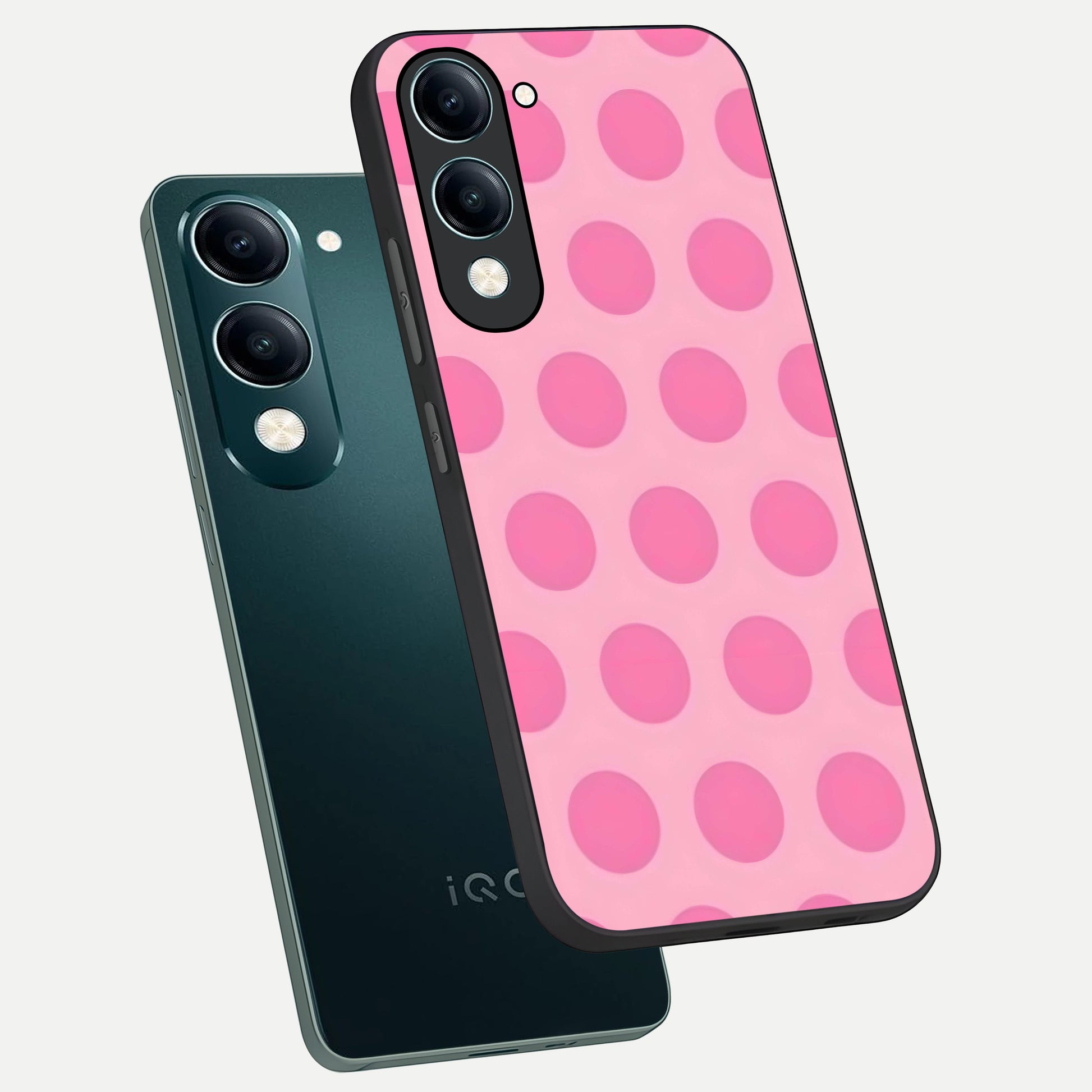  Sweet Dot Dreams phone case for iQOO Z10 lite showing premium glass back cover with detailed artwork
