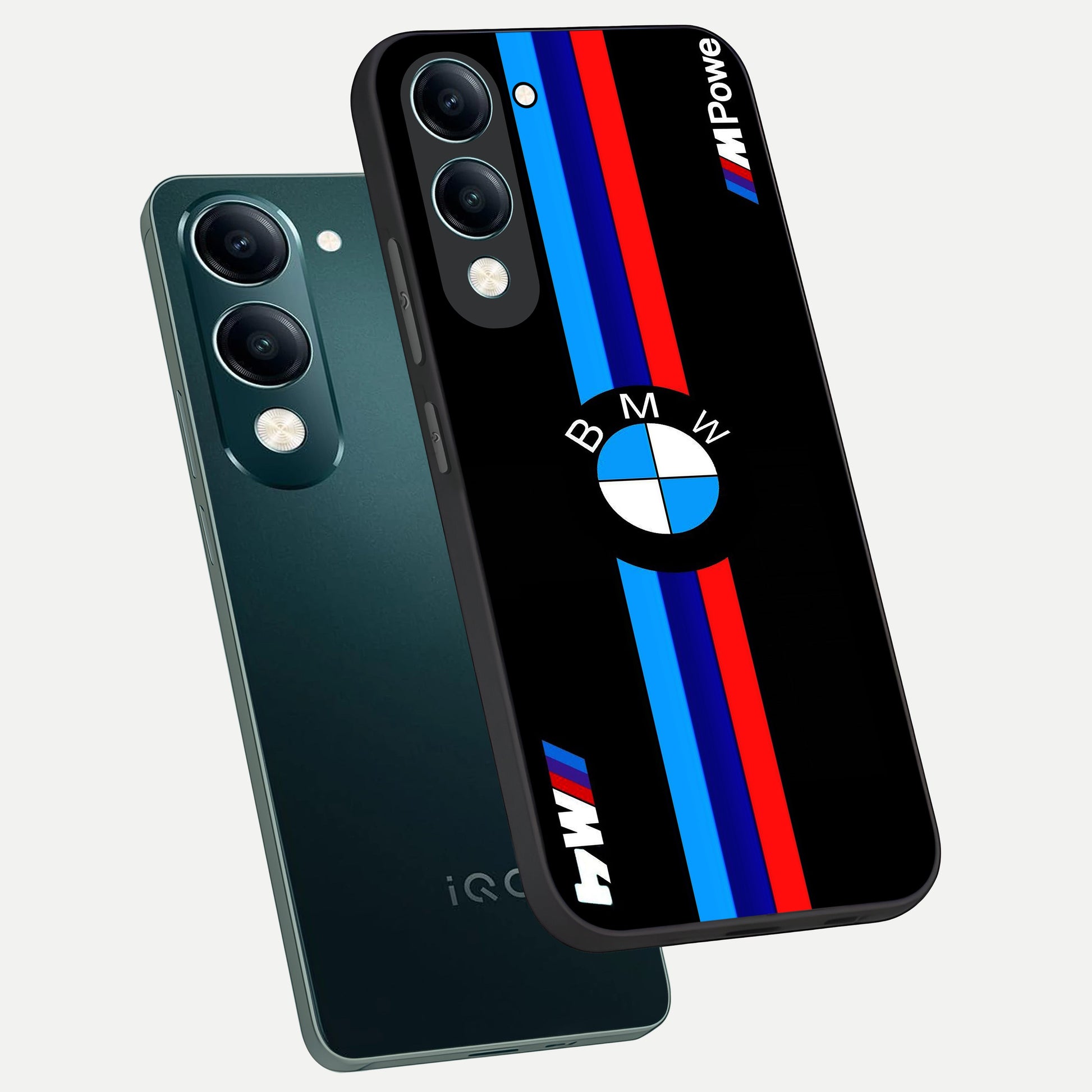 Turbo BMW Beast phone case for iQOO Z10 lite showing premium glass back cover with detailed artwork