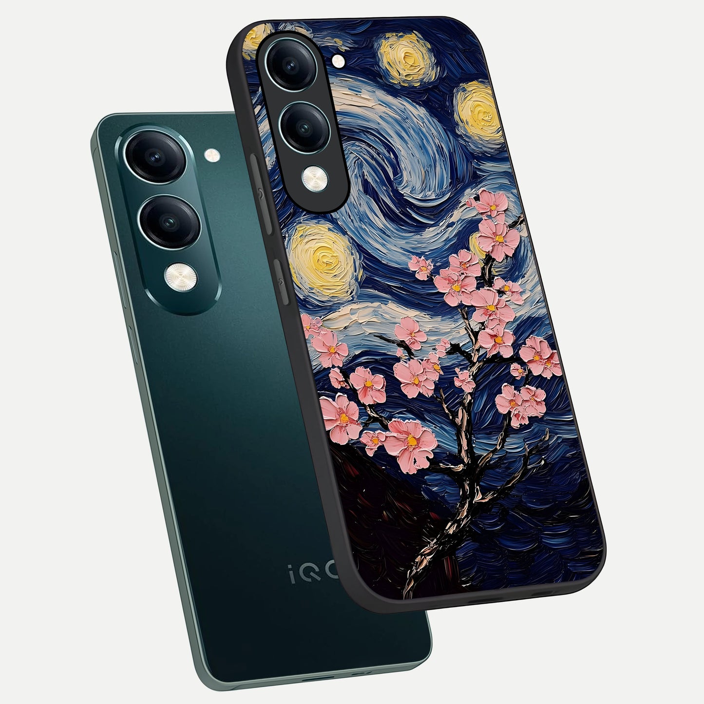  Van Gogh Scenery phone case for iQOO Z10 Lite showing premium glass back cover with detailed artwork