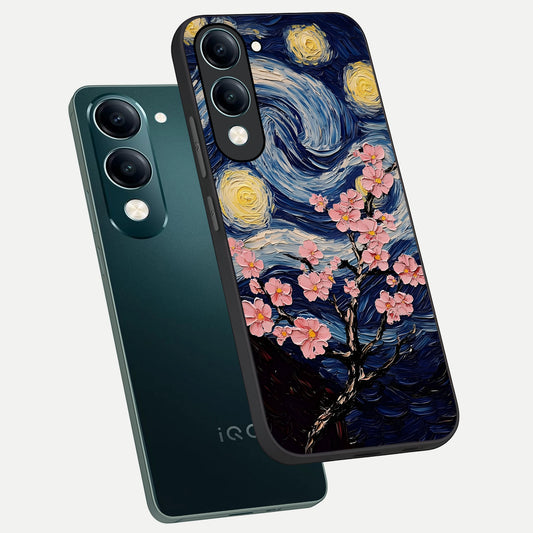  Van Gogh Scenery phone case for iQOO Z10 Lite showing premium glass back cover with detailed artwork