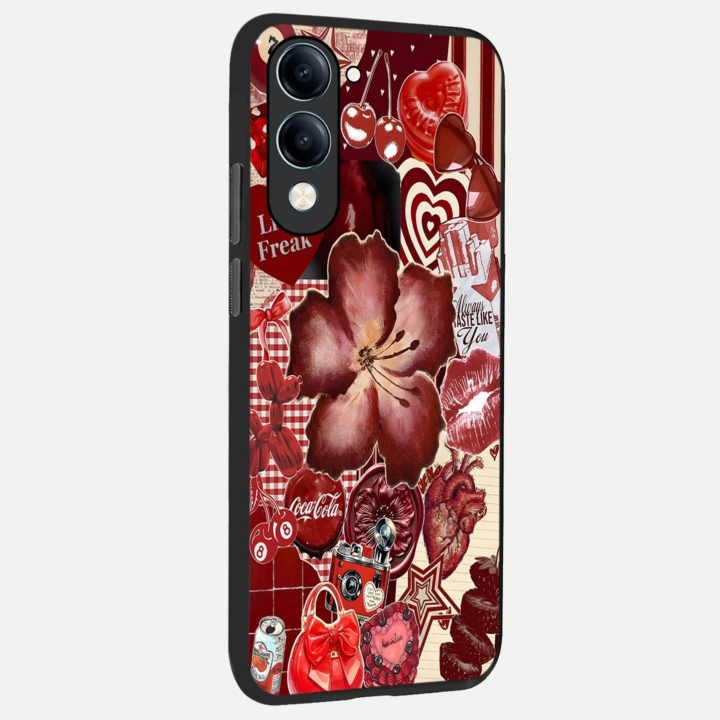  Aesthetic Little Freak back cover for iQOO Z10 lite slim fit glass case with vibrant aesthetic design