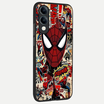  Aesthetic Wonder Spider back cover for iQOO Z10 Lite slim fit glass case with vibrant aesthetic design