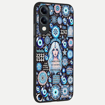  Angel Aura Shield back cover for iQOO Z10 Lite slim fit glass case with vibrant aesthetic design