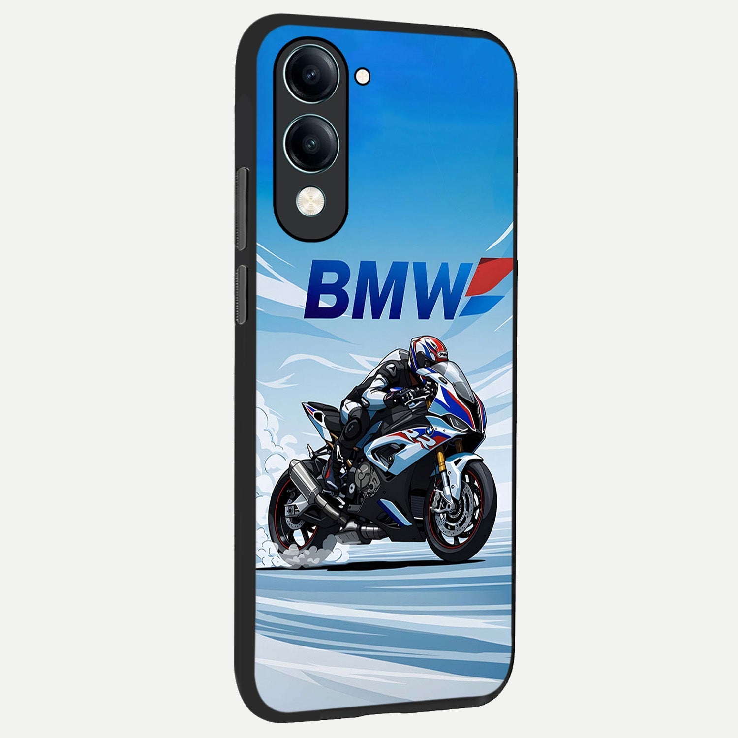  BMW Power Drift back cover for iQOO Z10 lite slim fit glass case with vibrant aesthetic design