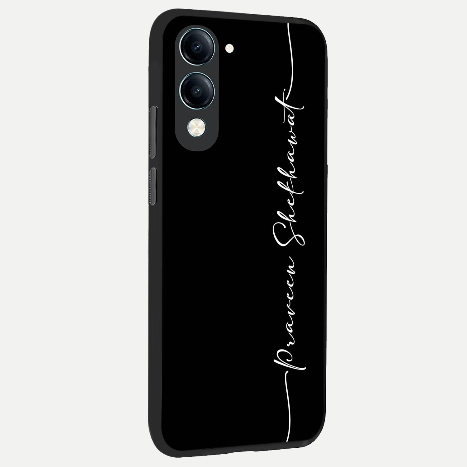  Black Tune Custom Name back cover for iQOO Z10 lite slim fit glass case with vibrant aesthetic design