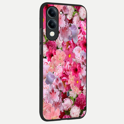  Bloom Crush Fantasy back cover for iQOO Z10 lite slim fit glass case with vibrant aesthetic design