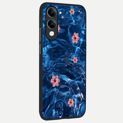  Bloom Thread Art back cover for iQOO Z10 Lite slim fit glass case with vibrant aesthetic design