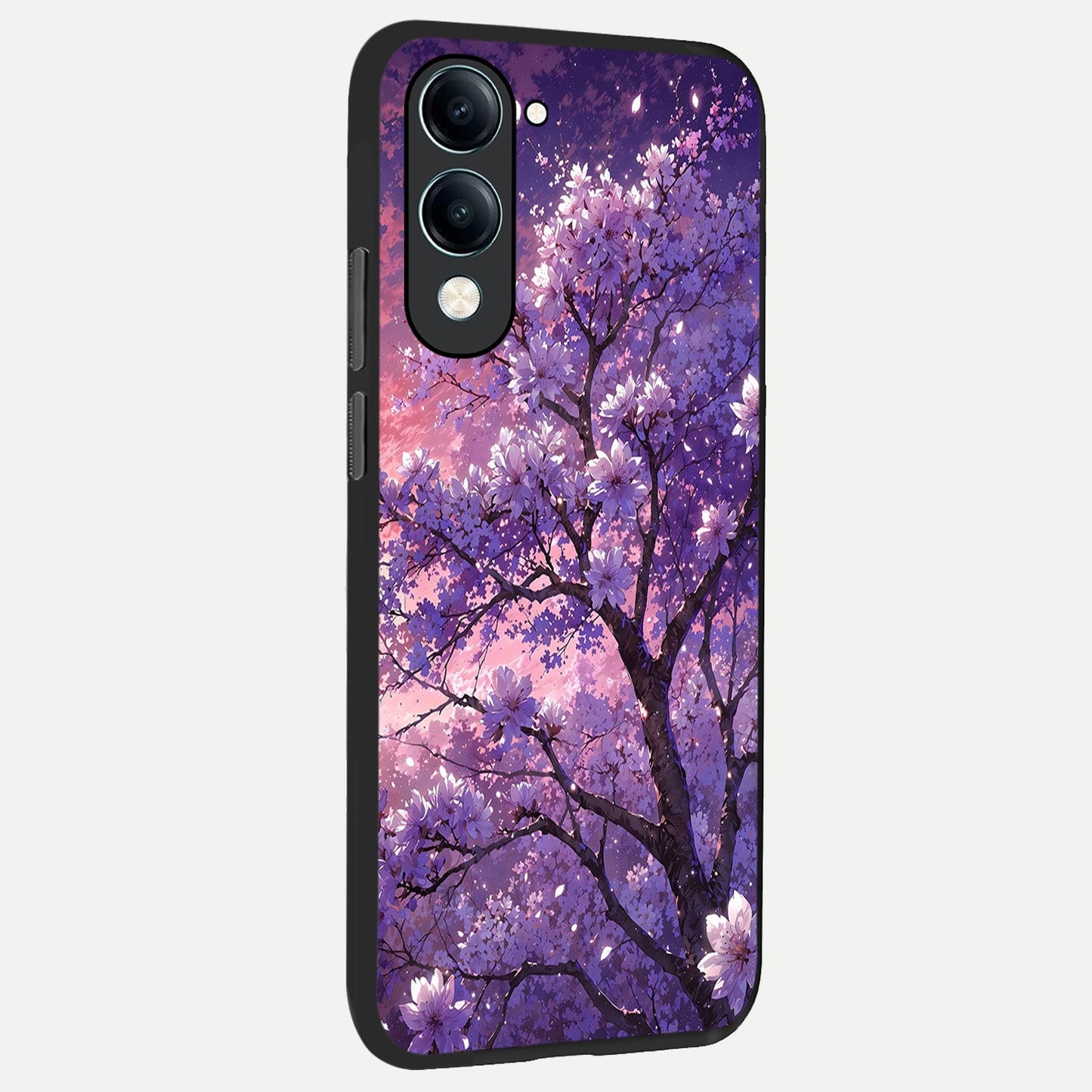  Blossom Tree back cover for iQOO Z10 lite slim fit glass case with vibrant aesthetic design