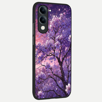  Blossom Tree back cover for iQOO Z10 lite slim fit glass case with vibrant aesthetic design