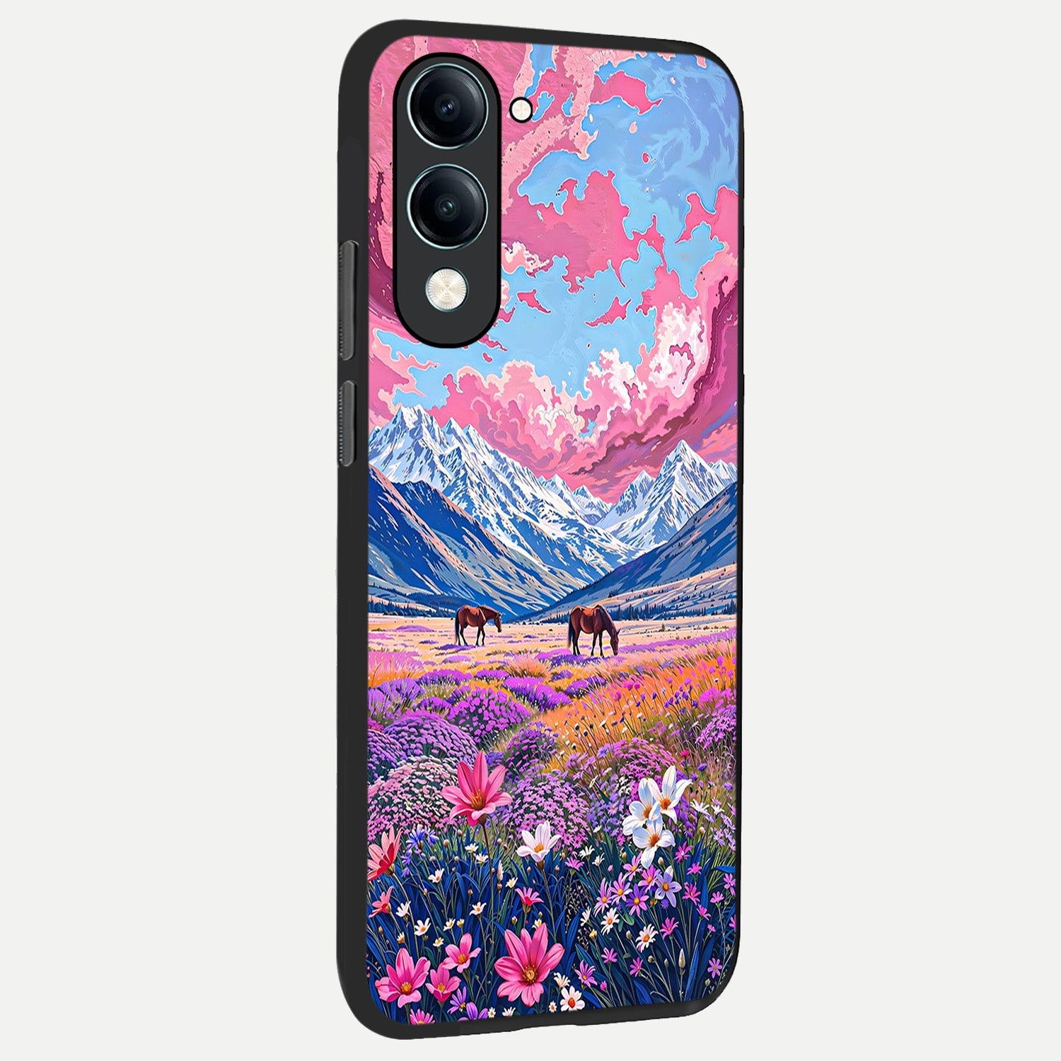  Blossom Valley Dream back cover for iQOO Z10 Lite slim fit glass case with vibrant aesthetic design