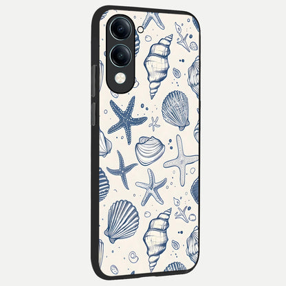  Blue Ocean Outline back cover for iQOO Z10 lite slim fit glass case with vibrant aesthetic design