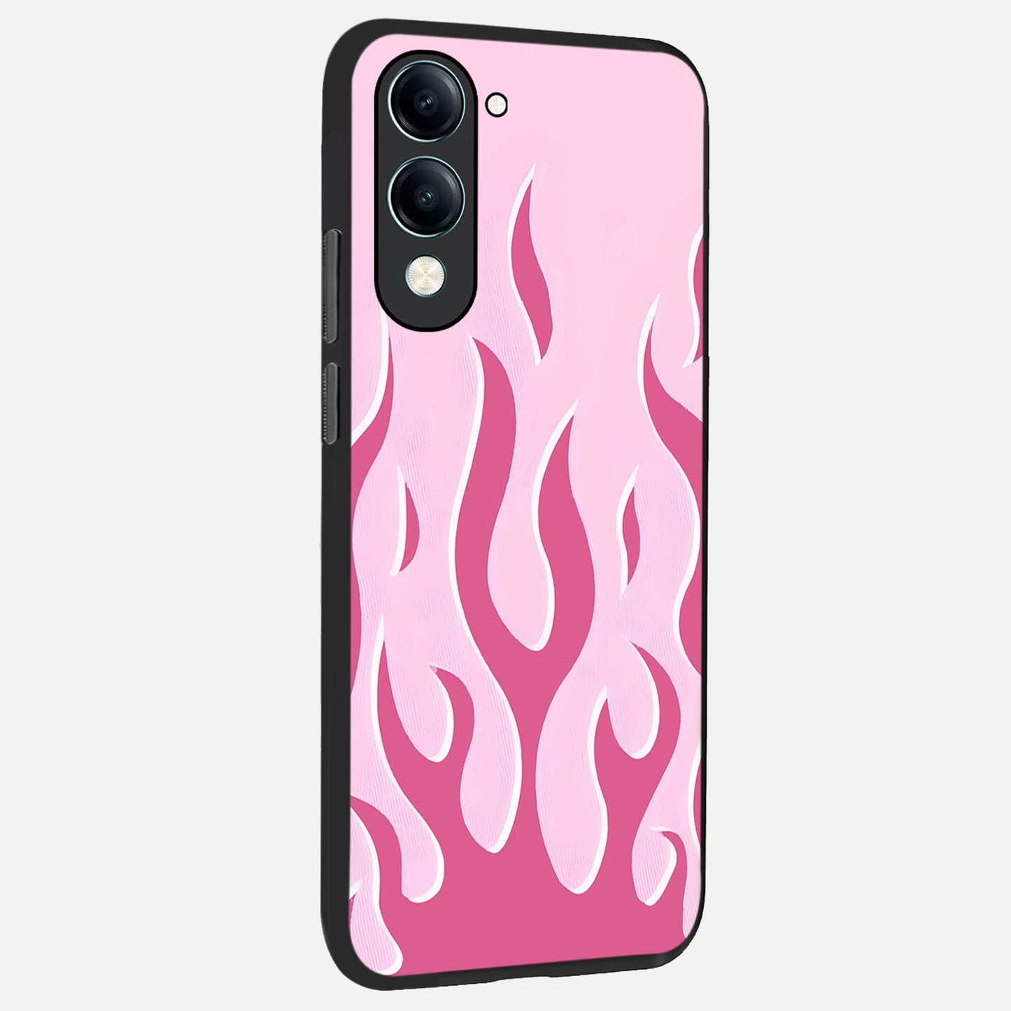  Blush Flame Energy back cover for iQOO Z10 Lite slim fit glass case with vibrant aesthetic design