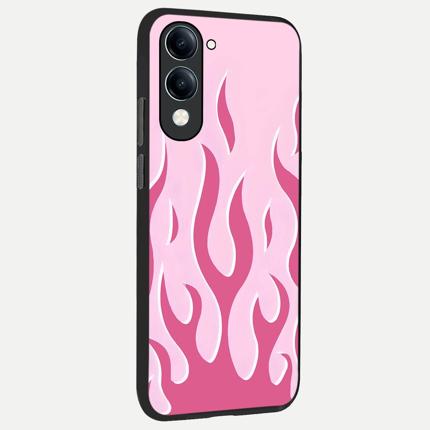 Blush Flame Energy back cover for iQOO Z10 Lite slim fit glass case with vibrant aesthetic design