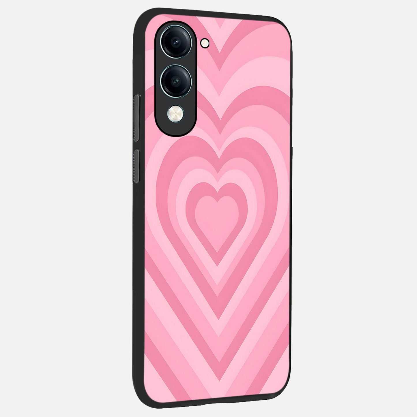  Blush Heart Waves back cover for iQOO Z10 Lite slim fit glass case with vibrant aesthetic design