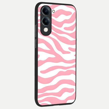  Blush Zebra Flow back cover for iQOO Z10 Lite slim fit glass case with vibrant aesthetic design