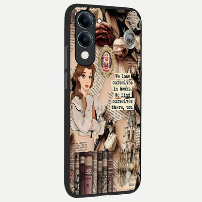  Bookish Dream World back cover for iQOO Z10 lite slim fit glass case with vibrant aesthetic design
