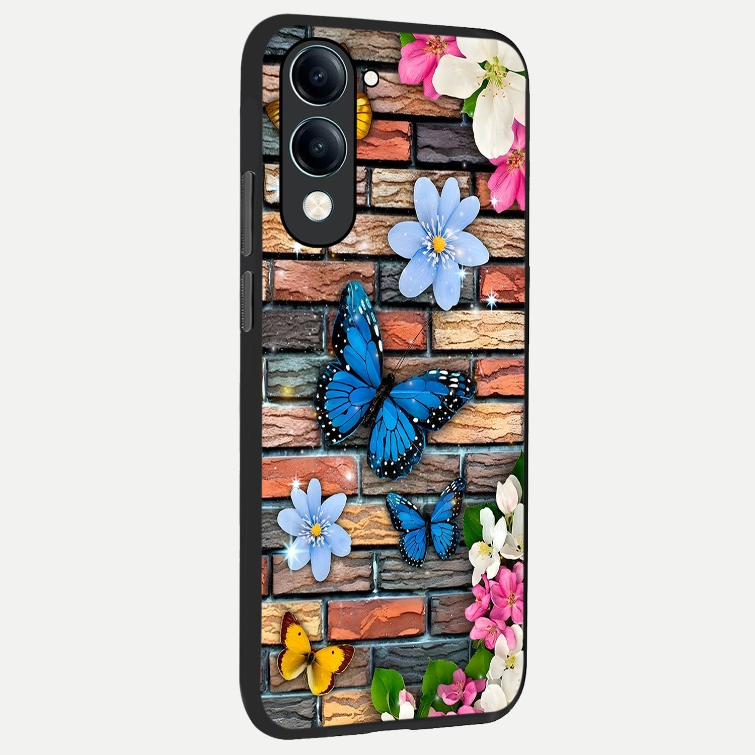  Brick Bloom Flight back cover for iQOO Z10 Lite slim fit glass case with vibrant aesthetic design