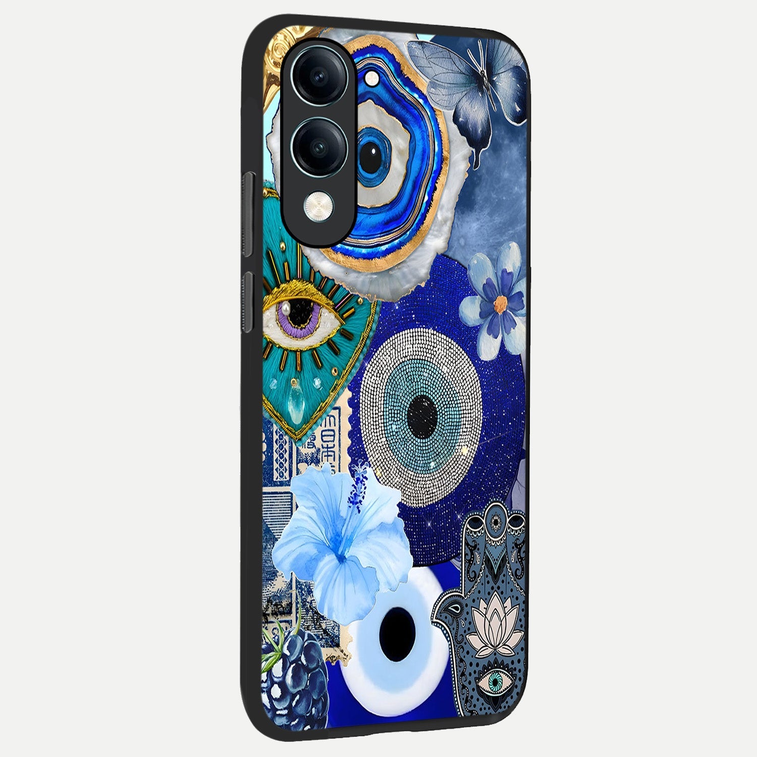  Celestial Blue Vision back cover for iQOO Z10 Lite slim fit glass case with vibrant aesthetic design