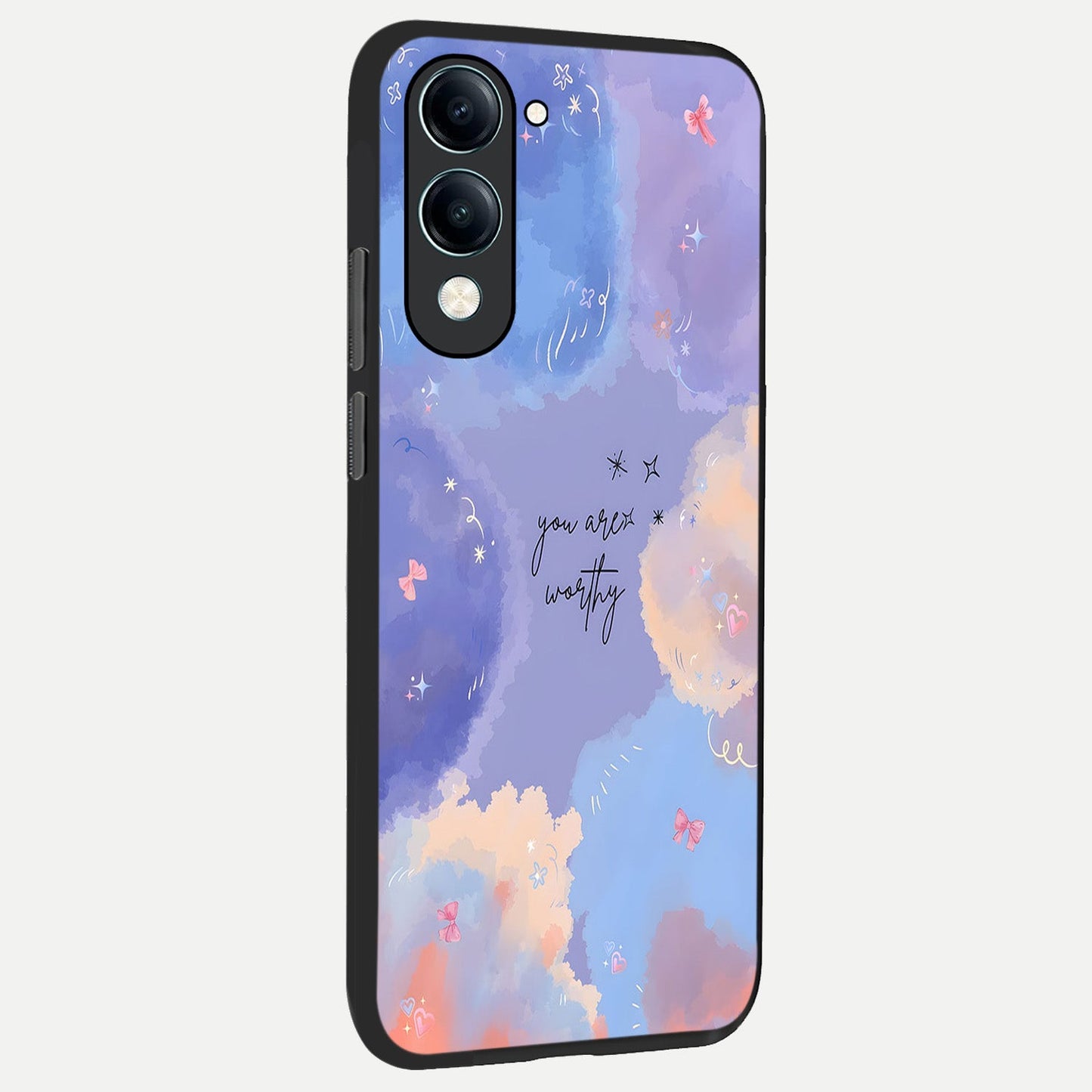  Celestial Cloud Magic back cover for iQOO Z10 lite slim fit glass case with vibrant aesthetic design