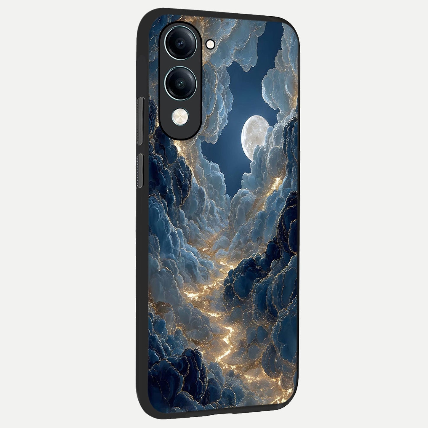  Celestial Cloud Road back cover for iQOO Z10 Lite slim fit glass case with vibrant aesthetic design