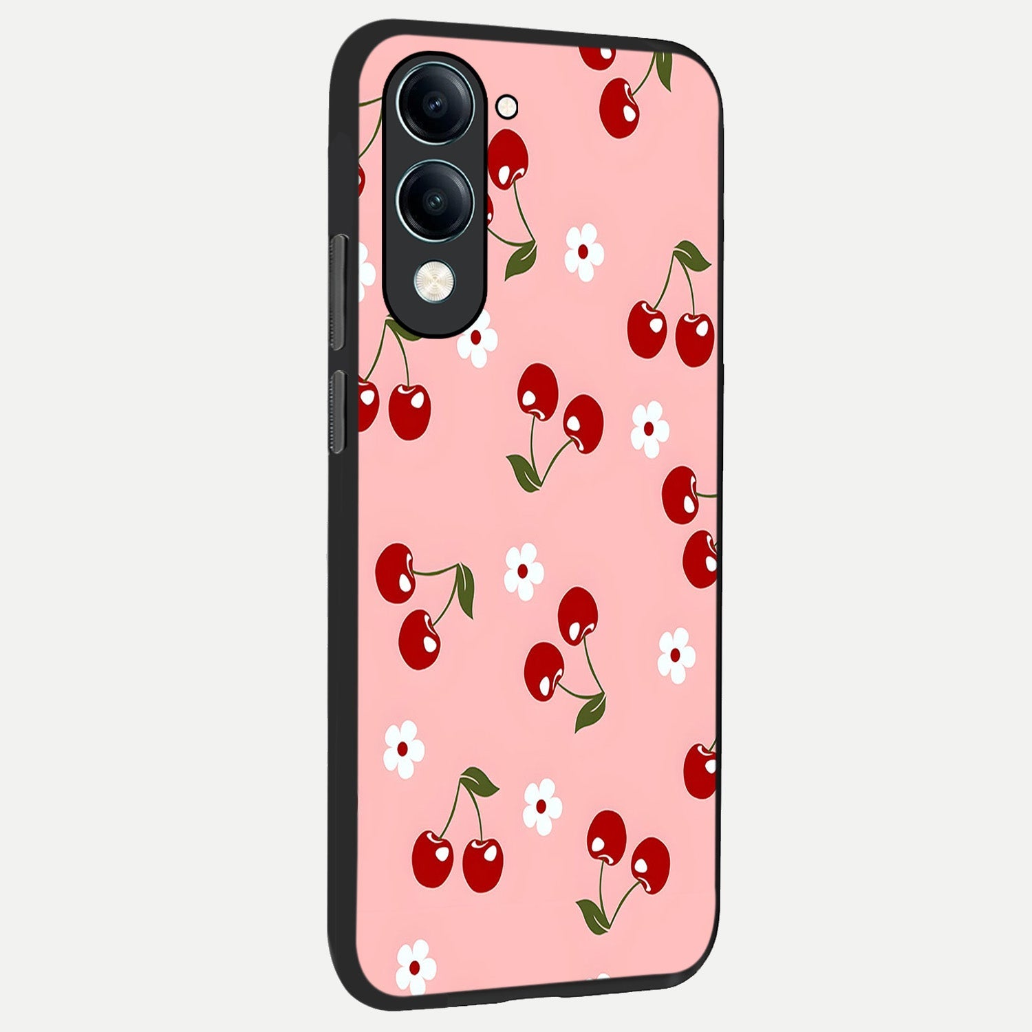  Cherry Love Mood back cover for iQOO Z10 Lite slim fit glass case with vibrant aesthetic design
