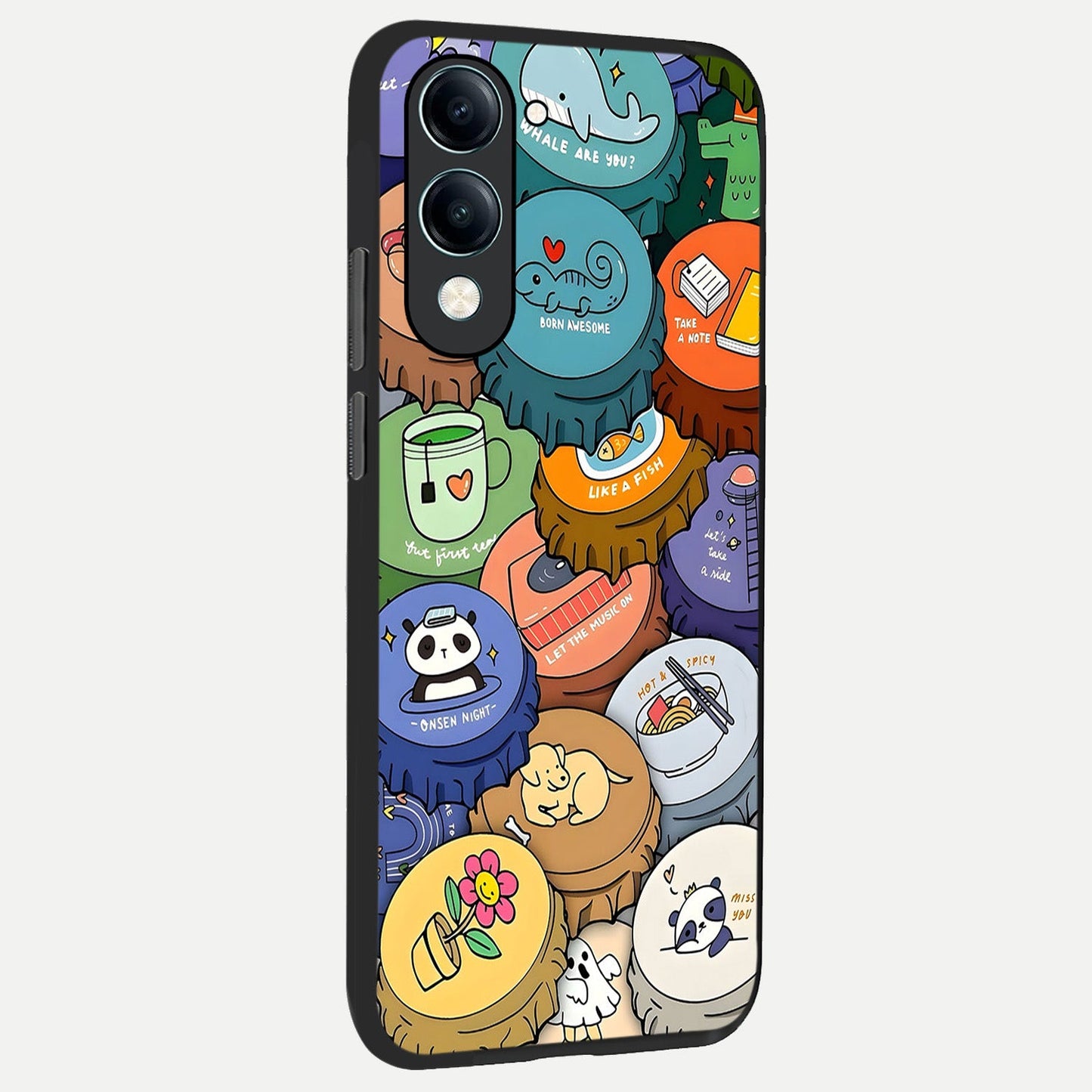  Coins Patterns back cover for iQOO Z10 lite slim fit glass case with vibrant aesthetic design