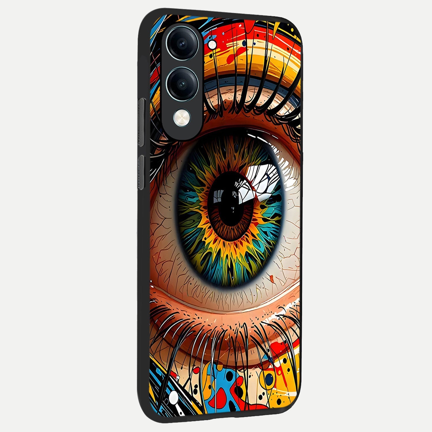  Colorful Eye back cover for iQOO Z10 lite slim fit glass case with vibrant aesthetic design