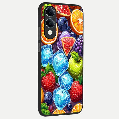  Colorful Fruits with Ice back cover for iQOO Z10 lite slim fit glass case with vibrant aesthetic design