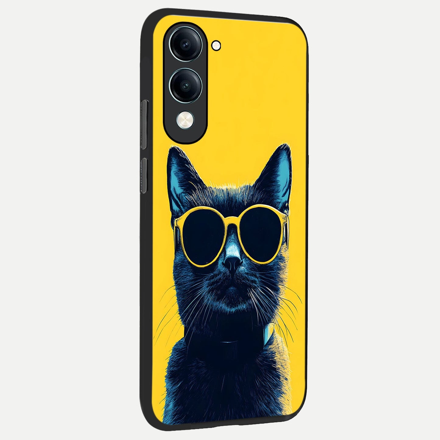  Cool Cat Vibes back cover for iQOO Z10 lite slim fit glass case with vibrant aesthetic design