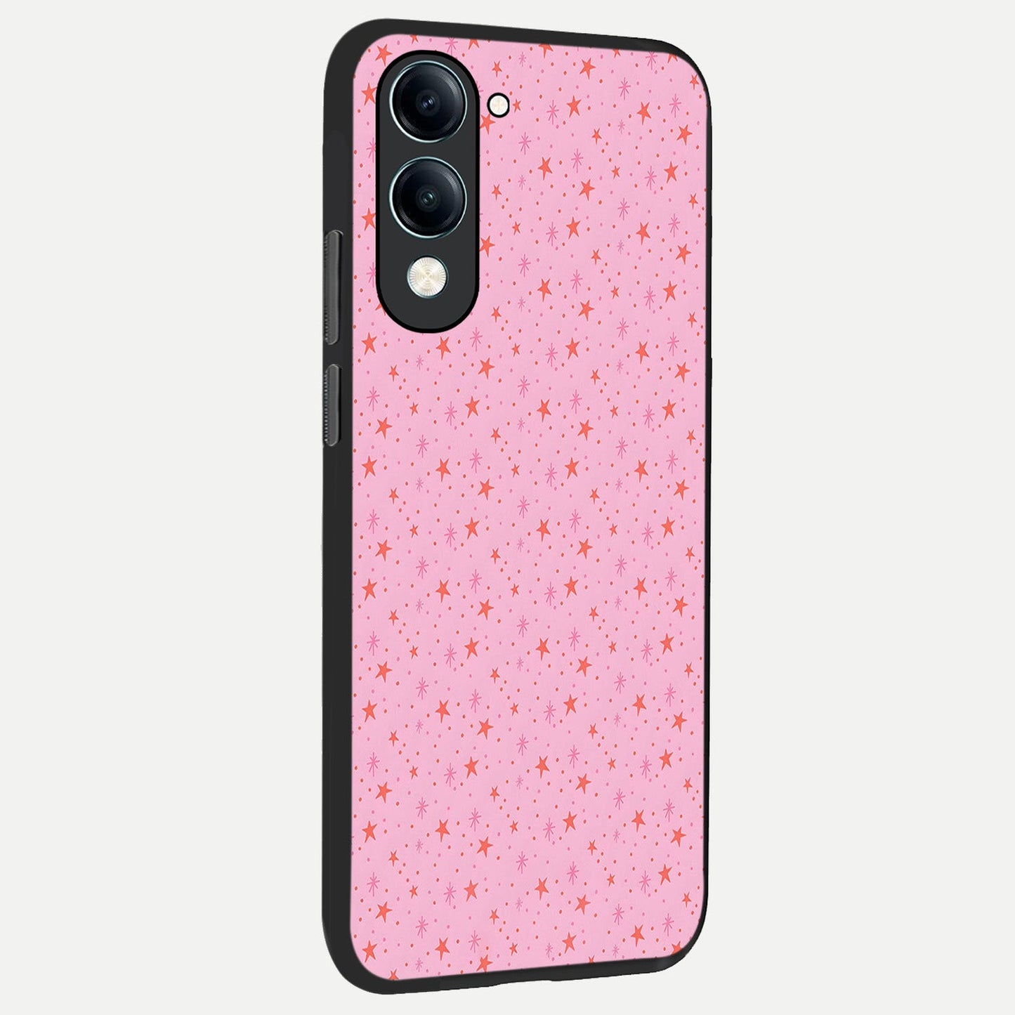  Cosmic Pink Sparkle back cover for iQOO Z10 lite slim fit glass case with vibrant aesthetic design