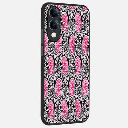  Crimson Paisley Charm back cover for iQOO Z10 lite slim fit glass case with vibrant aesthetic design