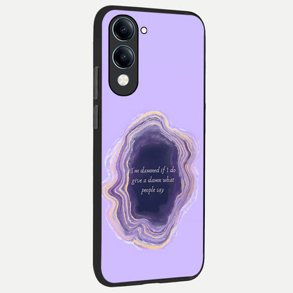  Damned People Quote back cover for iQOO Z10 lite slim fit glass case with vibrant aesthetic design