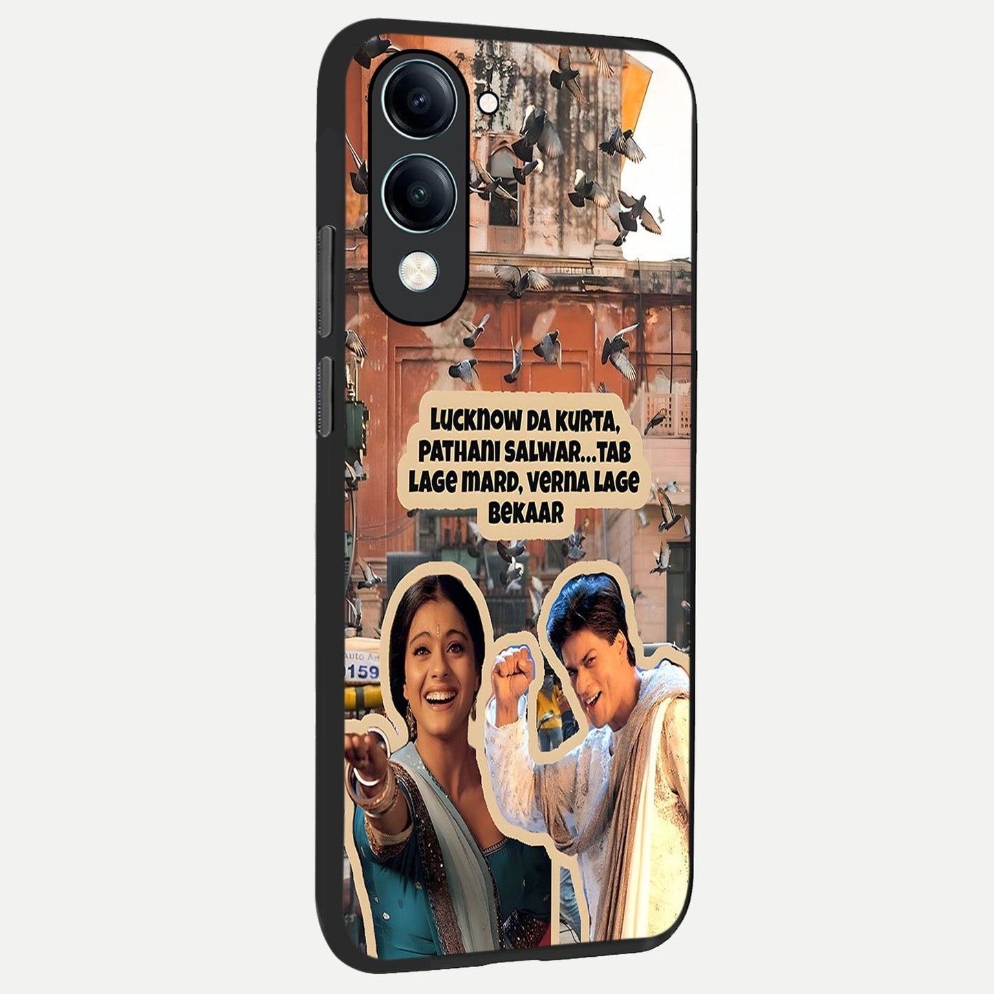  Desi Retro Vibes back cover for iQOO Z10 Lite slim fit glass case with vibrant aesthetic design