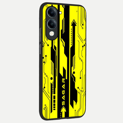  Electric Pulse CYBERPUNK Custom Name back cover for iQOO Z10 Lite slim fit glass case with vibrant aesthetic design