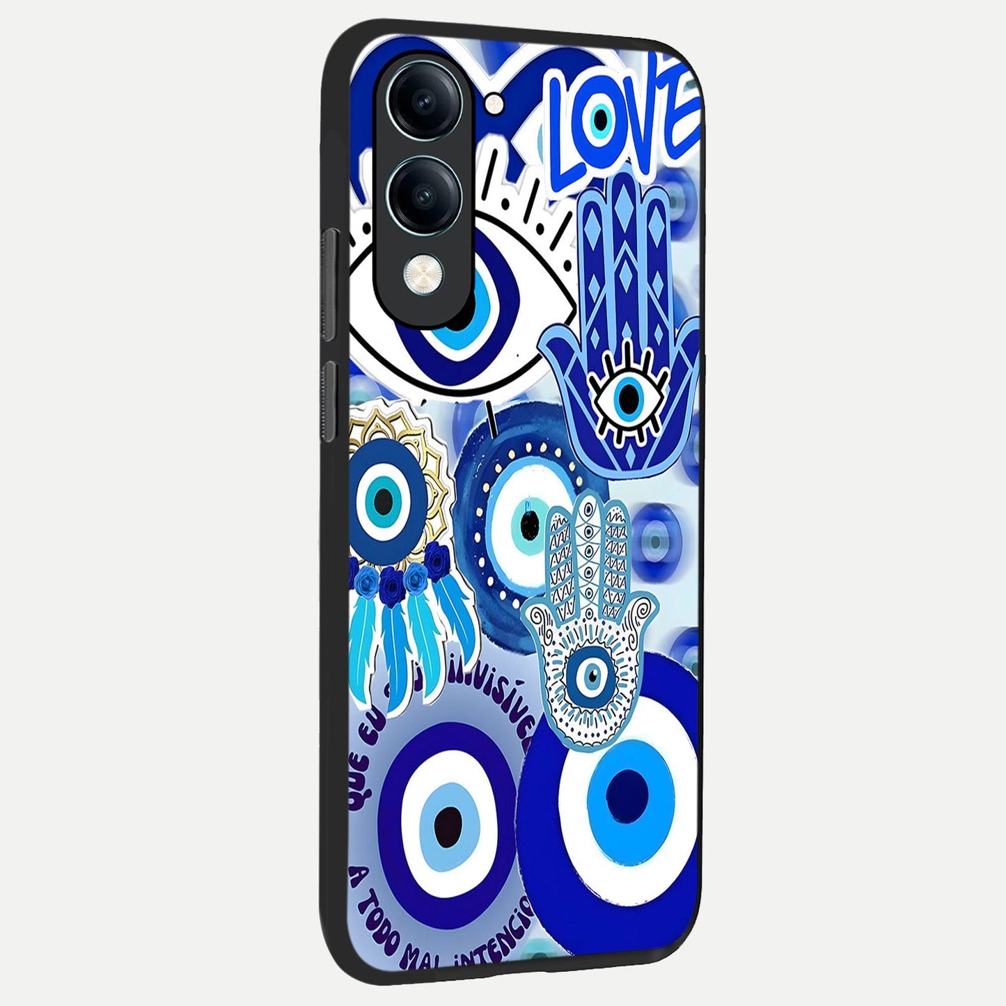  Evil Eyes Dream back cover for iQOO Z10 Lite slim fit glass case with vibrant aesthetic design