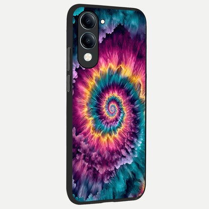  Galactic Spiral Burst back cover for iQOO Z10 lite slim fit glass case with vibrant aesthetic design