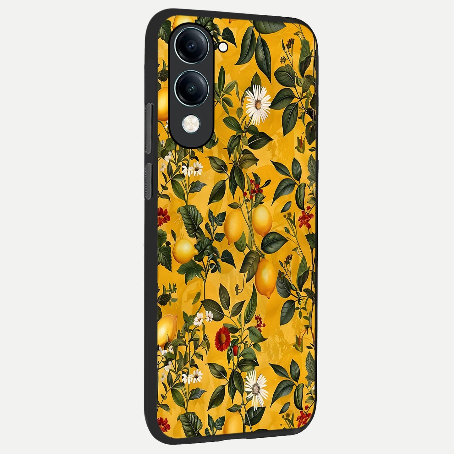  Golden Lemon Field back cover for iQOO Z10 Lite slim fit glass case with vibrant aesthetic design